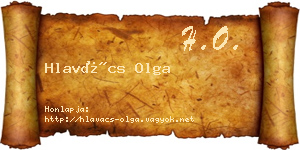 Hlavács Olga névjegykártya